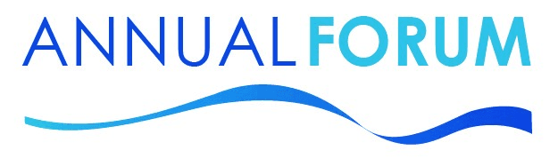 Annual Forum wordmark with a blue wave